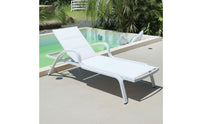 Weather Resistant Poolside Chaise Lounge Breathable Mesh Material Outdoor Chaise Lounge Easy to Clean Adjustable Patio Lounger Low Maintenance for Beach, Garden, Backyard