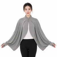 Lightweight Sun Protection Cape Breathable Cover-up Cape Drapey Material Outerwear Wide Sleeves for Women, Outdoor