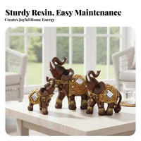 3 Pieces Good Luck Elephant Ornaments Exceptional Gift Good Luck Elephant Figurine Handmade Craft for Newlyweds, Homeowners, Wedding, Living Room
