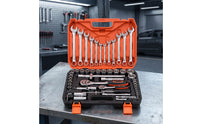 Portable Mechanics Tool Set Compact Socket and Ratchet Set Long-Lasting Bit Driver Comfortable for DIYers