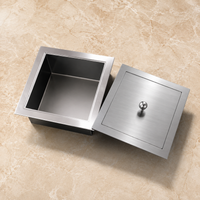 Built-in Flush Trash Can Lid, Round Drop-in Countertop Waste Disposal Grommet, Stainless Steel for Commercial Cafe Counter