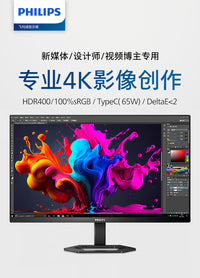 Philips飞利浦27英寸4K显示器IPS高清台式电脑升降旋转27E1N5900R