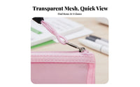See-Through Exam Pencil Case Portable Transparent Pencil Case Minimalist Design Transparent Stationery Bag for Students, School, Office, Travel
