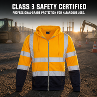 Men's Reflective Striped Fleece Hoodie Workwear