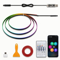 Car Ambient Lighting Kit Flexible Acrylic Neon Strip Lights Car Interior Lights Slim for Drivers, Dashboard, Center Console