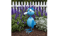 Lifelike Details Metal Flamingo Statue Handmade Look Metal Bird Garden Ornament Bright Colors for Yard, Patio