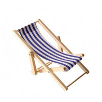 Dollhouse Beach Chair Striped Miniature Lounge Chair Reclined for Scene Setups