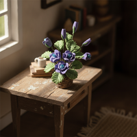 1:12 Dollhouse Miniature Purple Rose Bush for Garden Living Room Decor
