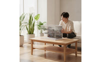Industrial Style Warehouse Display Case Desktop Display Cabinet with Dust Cover 3-Tier Miniature Scene Clear for Tabletop, Room Decor