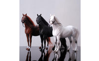 Horse Figurine with Bridle Realistic Horse Figurine Carved Bridle for Dioramas, Displays