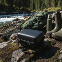 Portable Fishing Reel Bag Shockproof Hard EVA Fishing Carry Case Large Capacity Hard Shell Reel Case Shoulder Strap for Travel