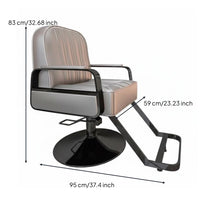 Hydraulic Reclining Barber Chair Adjustable Height-Adjustable Purpose Salon Chair PU Leather Upholstery Commercial Furniture for Barbers