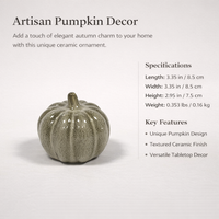 Flower Vase with Pumpkin Shaped Glazed Finish for Halloween Decor, Compact Ceramic for Tabletop Display, Living Room Ornament