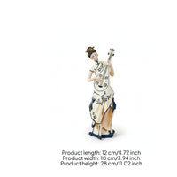 Chinese Lady Figurine Decorative Ceramic Lady Statue Slender Woman Sculpture for Entryway