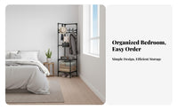 Freestanding Corner Hall Tree Space-Saving Coat Stand Multihanger Garment Rack Minimalist Design for Students, Apartment Dwellers, homeowners, Bedroom, Hallway, Dorm Room, Office