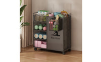 Fitness Equipment Rack with Wheels Wheeled Workout Equipment Organizer Home Gym Organizer Freestanding Rolling Cart Heavy-Duty