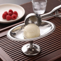 Stainless Steel Oval Serving Tray with Pedestal Mirror-Finish Pedestal Serving Tray Compact Stand Easy to Clean for Hosts, Home Entertaining
