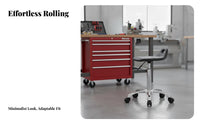 360-Degree Swivel Anti-Static Rolling Stool Blast-Resistant-Proof Gas Lift Adjustable Laboratory Stool with Foot Loop Heavy-Duty Construction Workplace Furniture Easy to Clean for Factory Workers, Workshop Operators, Assembly Line