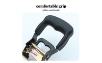 Ratchet Fastening Strap 4400-Pound Strength Breaking Strength Double Hook Cargo Non-Slip Grip Coated Handle Transporting Equipment for Movers