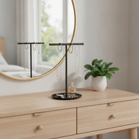Horizontal Bar Jewelry Stand Tabletop Horizontal Bar Necklace Organizer Stand Modern Necklace Holder for Dresser