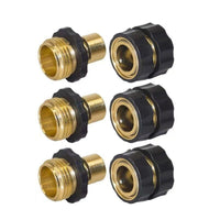 3 Pieces Garden Hose Quick Connector Threaded Garden Hose Fitting with Washer High Pressure Hardware for Patio