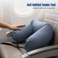 Modern U-Shaped Neck Pillow, Foam Bead Filling, Removable Washable Cover, Knitted Multi-Functional Travel Pillow for Adults