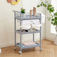 Mobile Beauty Cart with Basin Rolling Salon Storage Cart Compact Hairdresser Trolley Versatile for Hairdressers, Beauticians, Barbers, Hair Salons, Barbershops