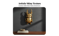 Gilded Stag Beetle Wall Decor Highly Detailed Golden Beetle Wall Hanging House Decoration