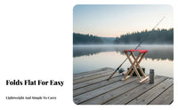 Foldable Design Cross-Legged Folding Stool Easy to Carry Wooden Cross-Brace Frame Stool Lightweight Portable Seat Quick Setup for Fishers, Tailgaters, Fishing, Camping, journey, externaldoor Meal