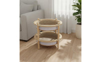 Double Layer Cat Bed Scratching Surface Solid Wooden Cat Bed Breathable Mat