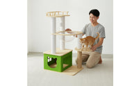 Sturdy Construction Wooden Feline Climber with Space Capsules Modern Design Feline Condo with Scratching Posts Pet Furniture for Multiple Cats, Indoor, Living Room, Apartment