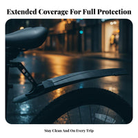 2 Pieces Mountain Bike Fenders Universal Fit Front and Rear Mudguard Set Front and Rear Mudguards Weather-Resistant Protection