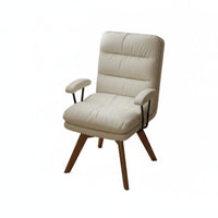 Sofa-Like Comfort Upholstered Swivel Armchair Multi-Use Desk Chair With Armrests Accent Seat Noiseless Rotation for Students, Office Workers, Adults, Study Room, Bedroom