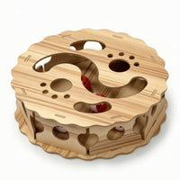 Wooden Cat Toy Indoor Foraging Maze Space-Saving for Living Room, Cats, Kittens
