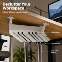 Wire Management Box, Under Desk wire Organiser, Gaming wire Management for Home Office, Modern Screw-On Cord Organiser
