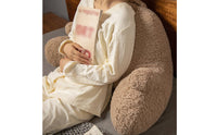 Backrest Cushion Ergonomic Design Fuzzy Bed Lounger Pillow Skin-Friendly Sherpa Waist Support Cushion for Office Workers, Dorm Room