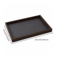 Jewelry Tray with Padded Insert Wood-Look Jewelry Display Tray Slim-Profile Rectangular for Collectors, Dresser, Retail Counter