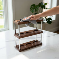 Espressos Tamper Station Countertop Espressos Organizer with Tool Slots Organized Coffee Tool Holder for Baristas