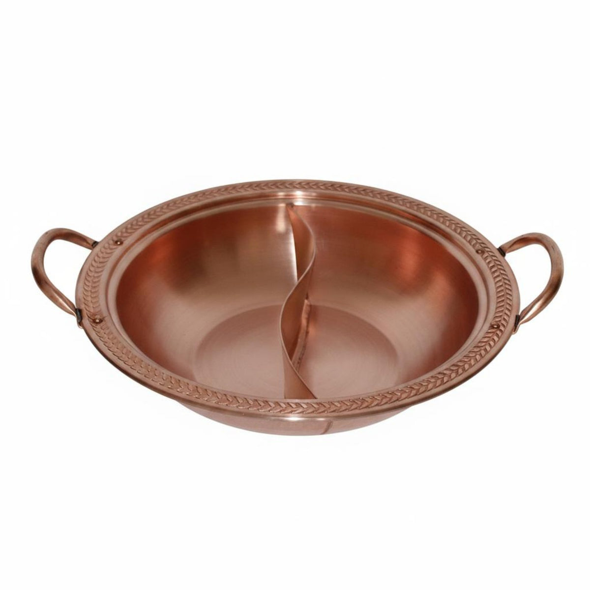 Two-Section Hot Pot Induction Compatible Dual Sided Hot Pot Uniform Heating Spread Double-Flavor Stockpot for Family Meal