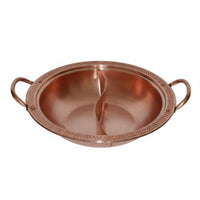 Two-Section Hot Pot Induction Compatible Dual Sided Hot Pot Uniform Heating Spread Double-Flavor Stockpot for Family Meal