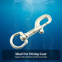 Single-Ended Bolt Snap Precise Coiled Mechanism Diving BCD Clip Rustproof Swivel Bolt Snap Hook Single-Hand Operation for Technical Divers, Freedivers, Outdoor Enthusiasts, Underwater, Boating, Crafting