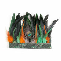 Ethnic Design Peacock Feather Headband Lightweight Tribal Feather Headdress Adjustable for Performers, Dancers, Stage Performances