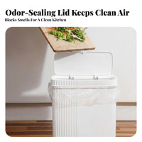 Narrow Space Trash Bin Space Saving Trash Can with Lid PP Material Narrow Waste Basket for Lavatory, Office, Bedroom
