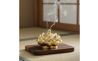 Lotus Flower Scent Burner Vintage Design Antique Alloy Censer Intricate Carvings Coil Scent Burner for Buddhists, Tea Ceremony, Altar