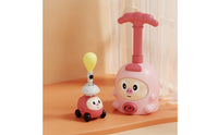 Cartoon-Style Balloon Powered Car with Launcher Battery-Battery-Independent Balloon Launcher Toy Set STEM Air-Powered Car Toy Interactive for Children, Toddlers, Indoor Racing, Playroom
