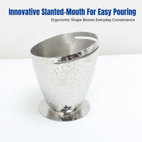 Stainless Steel Hammered Ice Bucket, Thickened Conical Champagne Beer Bucket for Bar, KTV, Club, Party