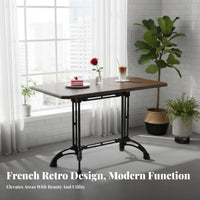 Vintage Design Cafe Table Sturdy Construction Solid Wood Eatery Table Wear Resistant Tabletop Home Furniture for Homeowners, Dessert Shop, Small Areas