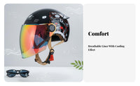 Half Shell CCC Certified Half Shell Helmet with Visor Breathable Liner Impact-Absorbing Gear for Men, Commuting