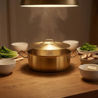Gold-Colored Hot Pot Thickened Stainless Steel Pot Polished Shiny Finish Cookware Flat Bottom