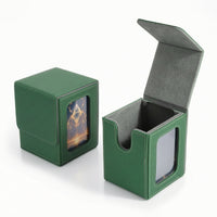 Soft Trading Card Box with Window Compact Card Storage Box with Closure Sturdy Organized for Gamers, Desk Display